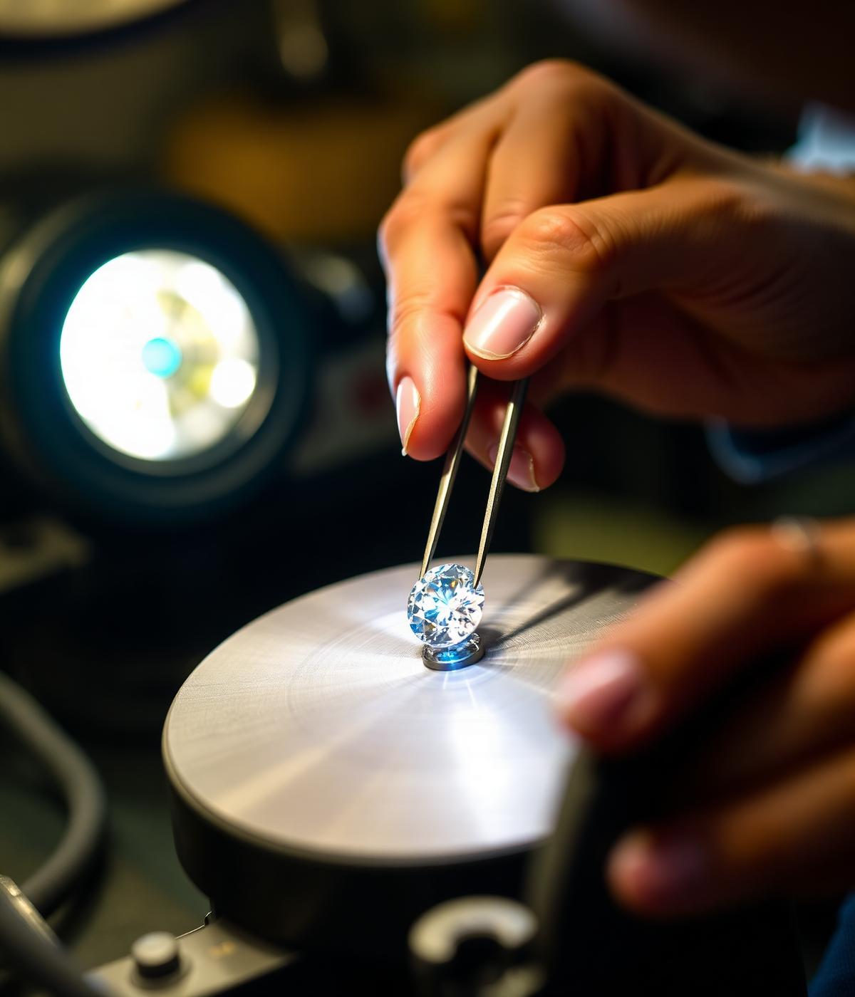 Master diamond cutter at work